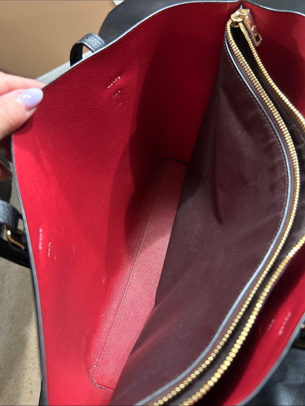 Coach Black Leather Tote with Gold Logo and Tag - Picture 7 of 17
